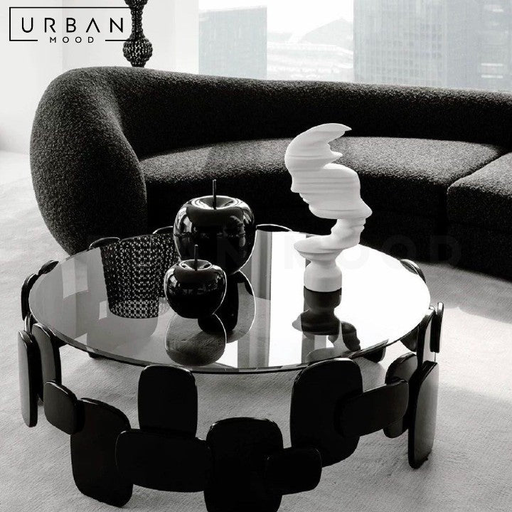 PINTO Modern Round Glass Coffee Table – Urban Mood