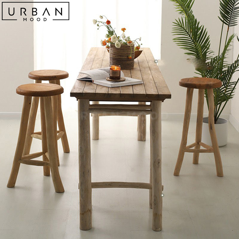 PIPPY Rustic Solid Wood Bar Table