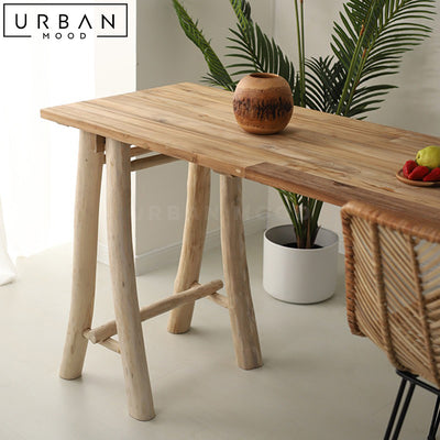 PIPPY Rustic Solid Wood Bar Table