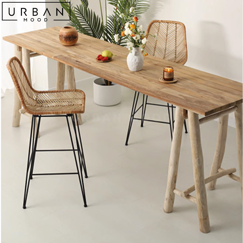 PIPPY Rustic Solid Wood Bar Table