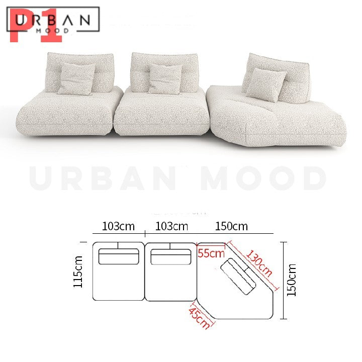 PIRKER Modern Electric Boucle Sofa
