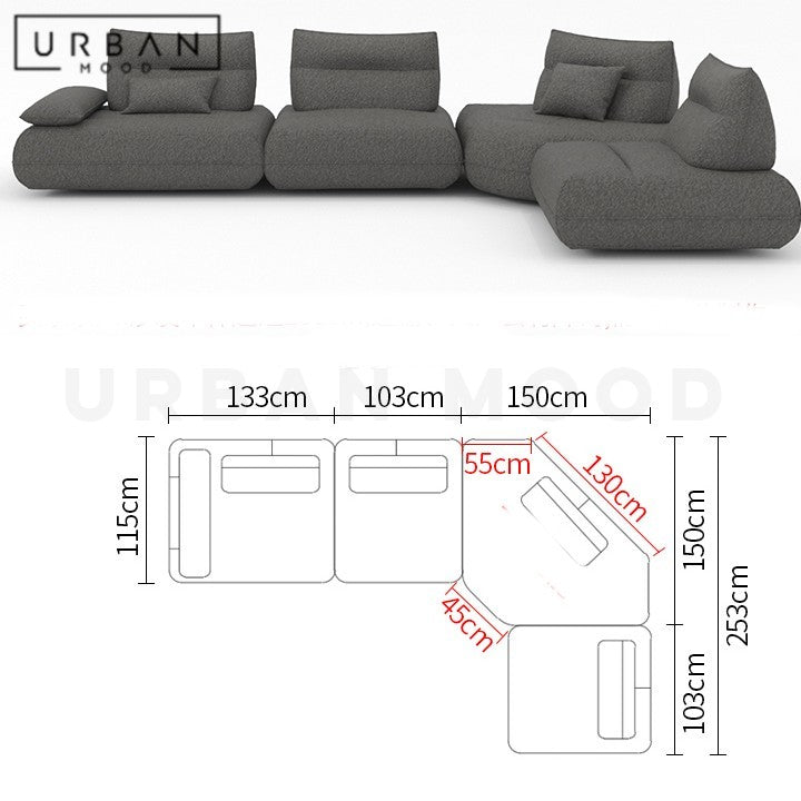 PIRKER Modern Electric Boucle Sofa