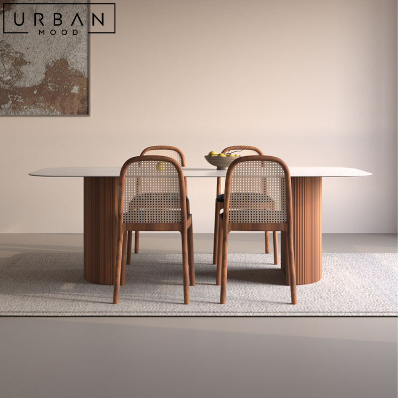 PLEMON Modern Travertine Dining Table