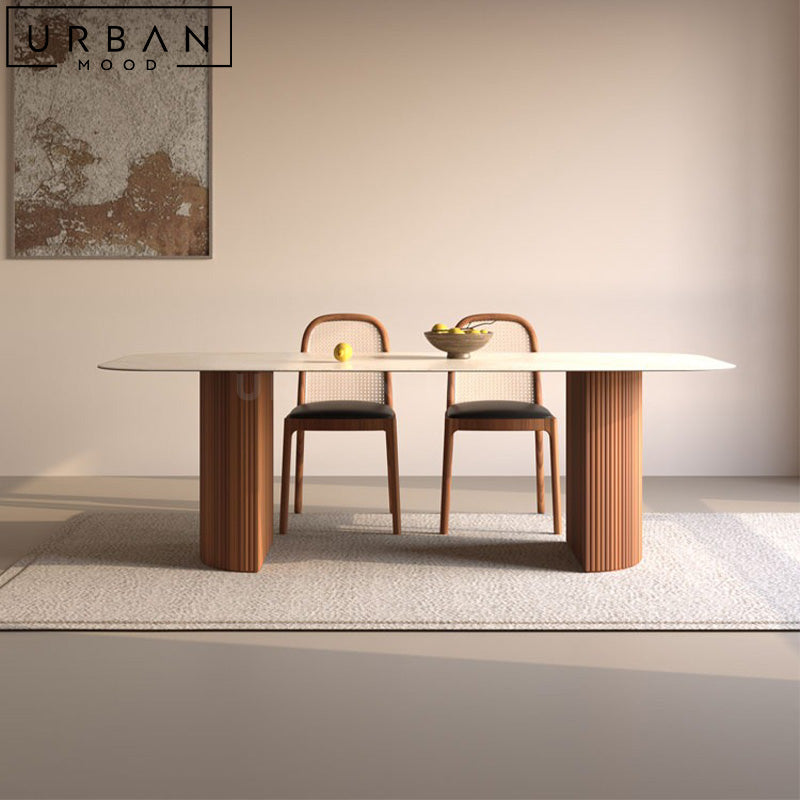 PLEMON Modern Travertine Dining Table