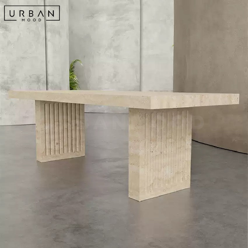 POINTER Modern Travertine Dining Table