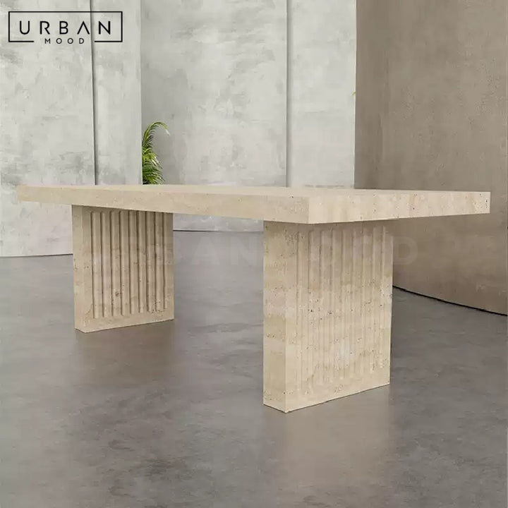 POINTER Modern Travertine Dining Table