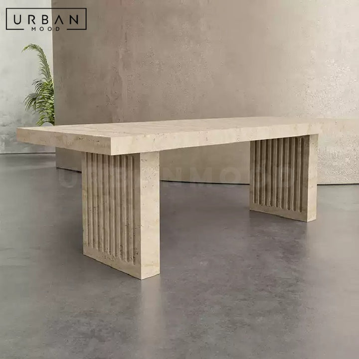 POINTER Modern Travertine Dining Table