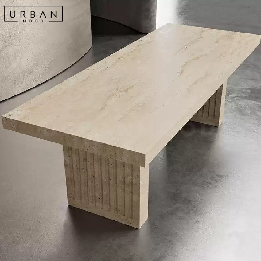 POINTER Modern Travertine Dining Table