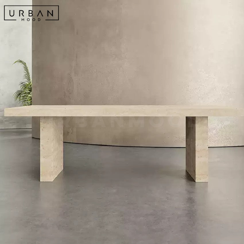 POINTER Modern Travertine Dining Table