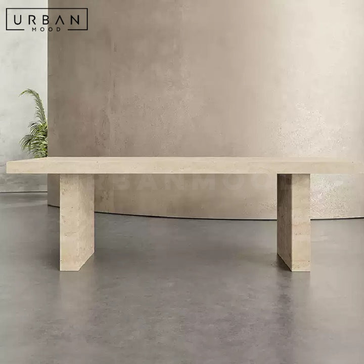 POINTER Modern Travertine Dining Table