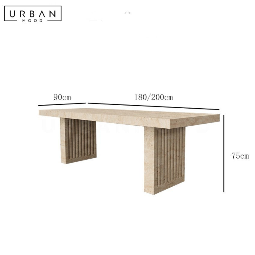 POINTER Modern Travertine Dining Table