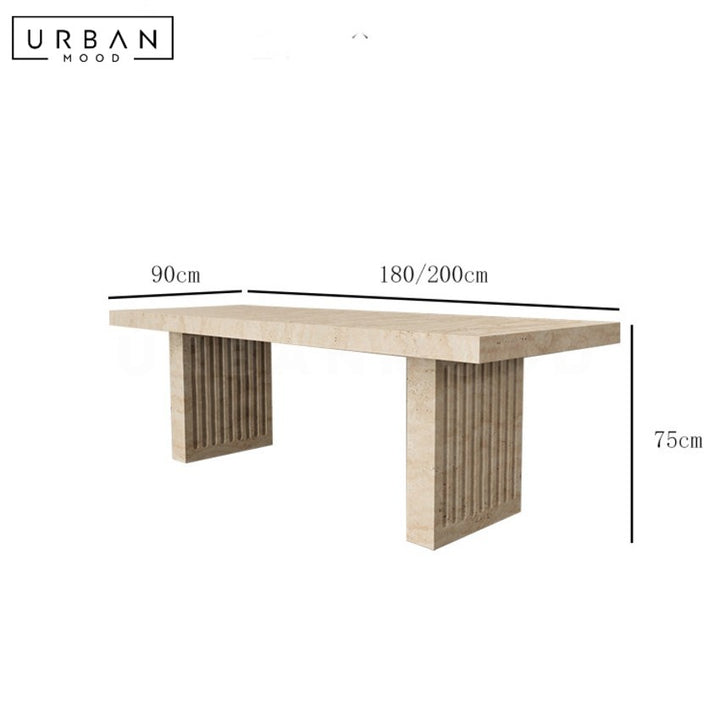 POINTER Modern Travertine Dining Table