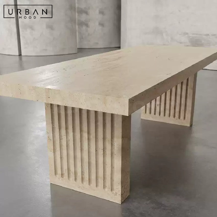 POINTER Modern Travertine Dining Table