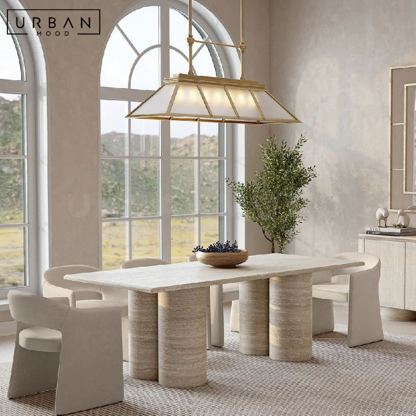 POINT Modern Travertine Dining Table