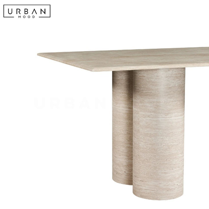 POINT Modern Travertine Dining Table