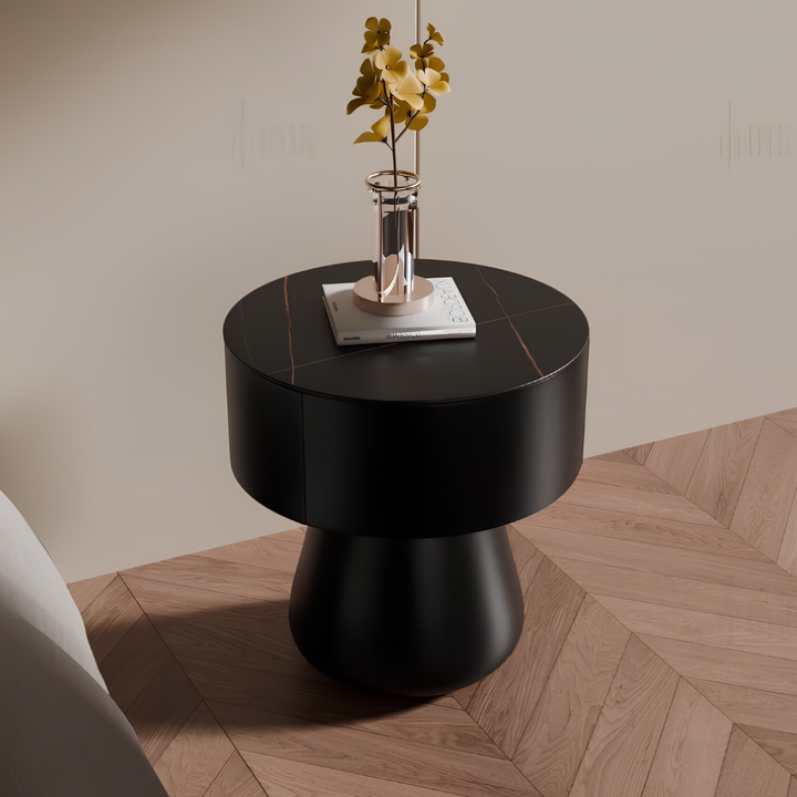 POMELLE Modern Round Bedside Table - Urban Mood Singapore