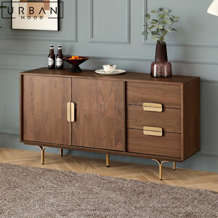 PONTI Mid-Century Solid Wood Sideboard