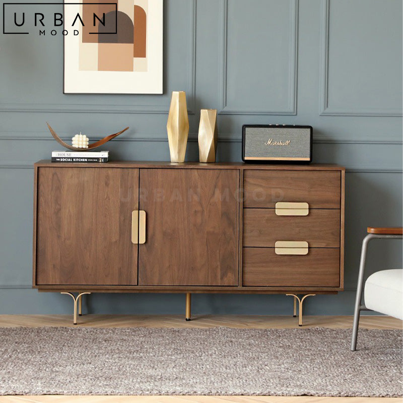 PONTI Mid-Century Solid Wood Sideboard