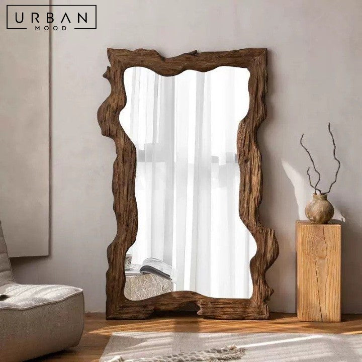 POUR Rustic Solid Wood Mirror