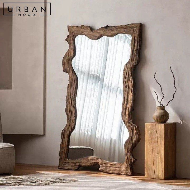 POUR Rustic Solid Wood Mirror