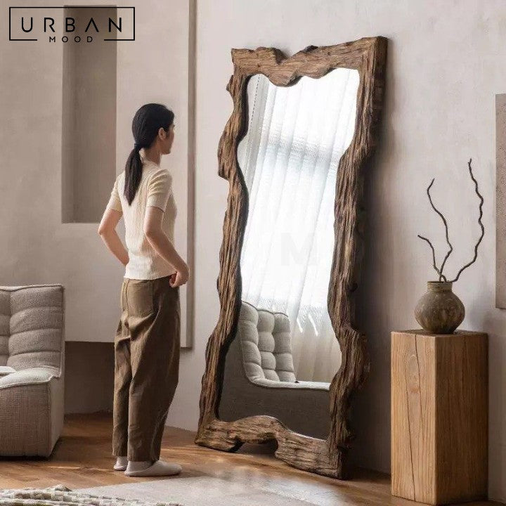 POUR Rustic Solid Wood Mirror