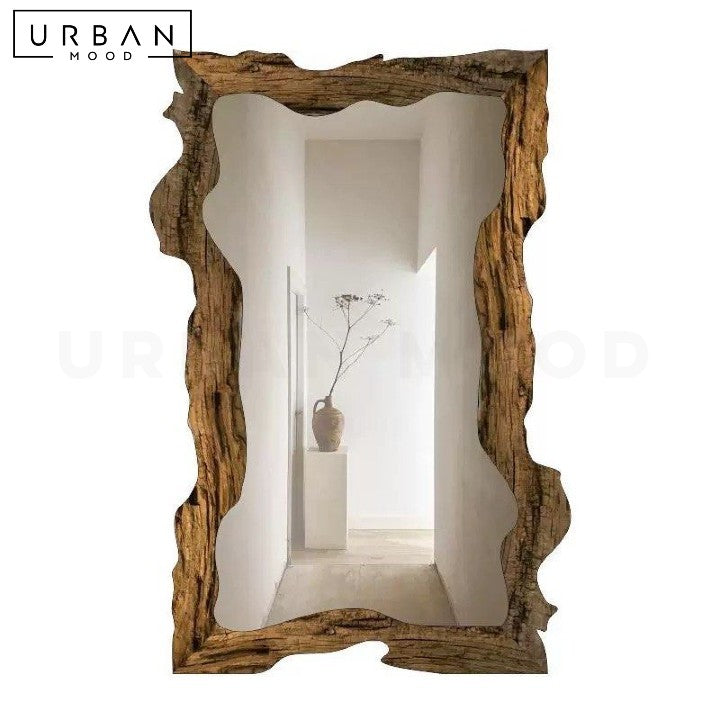 POUR Rustic Solid Wood Mirror