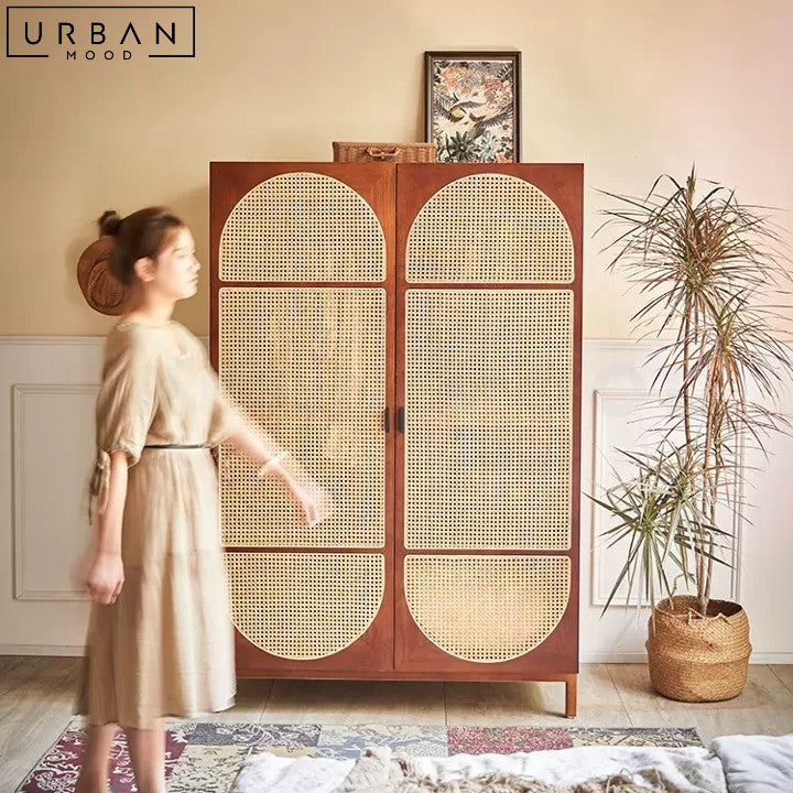 VEDA Vintage Rattan Wardrobe