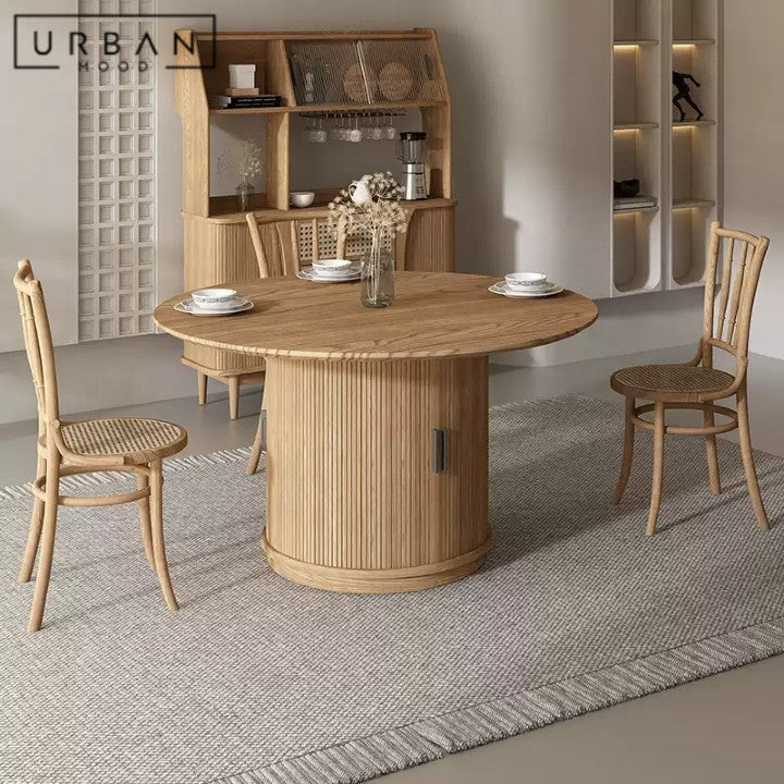 PRARO Modern Solid Wood Round Dining Table