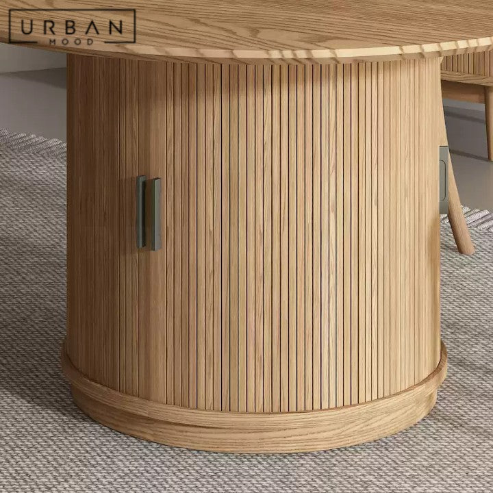 PRARO Modern Solid Wood Round Dining Table