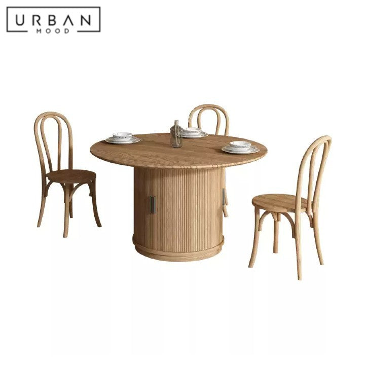 PRARO Modern Solid Wood Round Dining Table