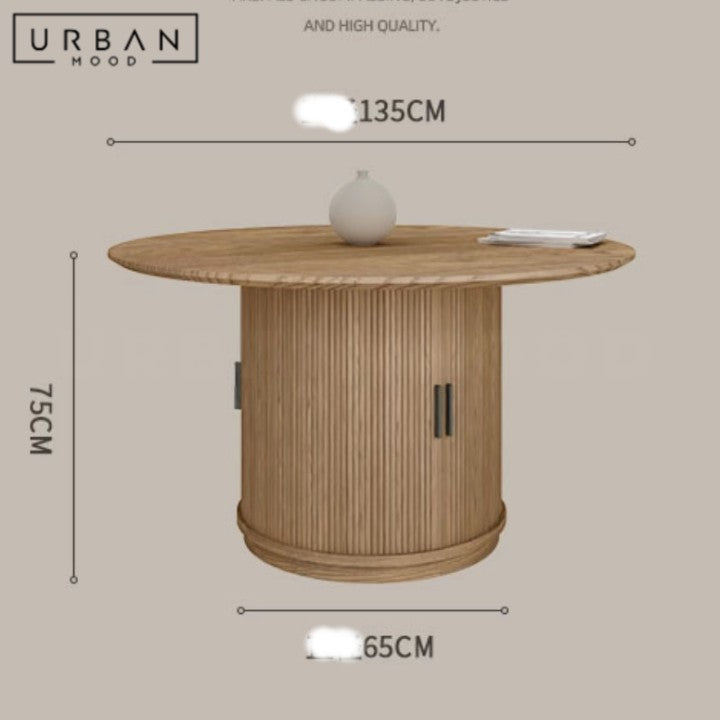 PRARO Modern Solid Wood Round Dining Table