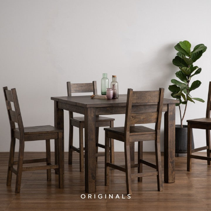 PRENDI Rustic Solid Wood Bar Table