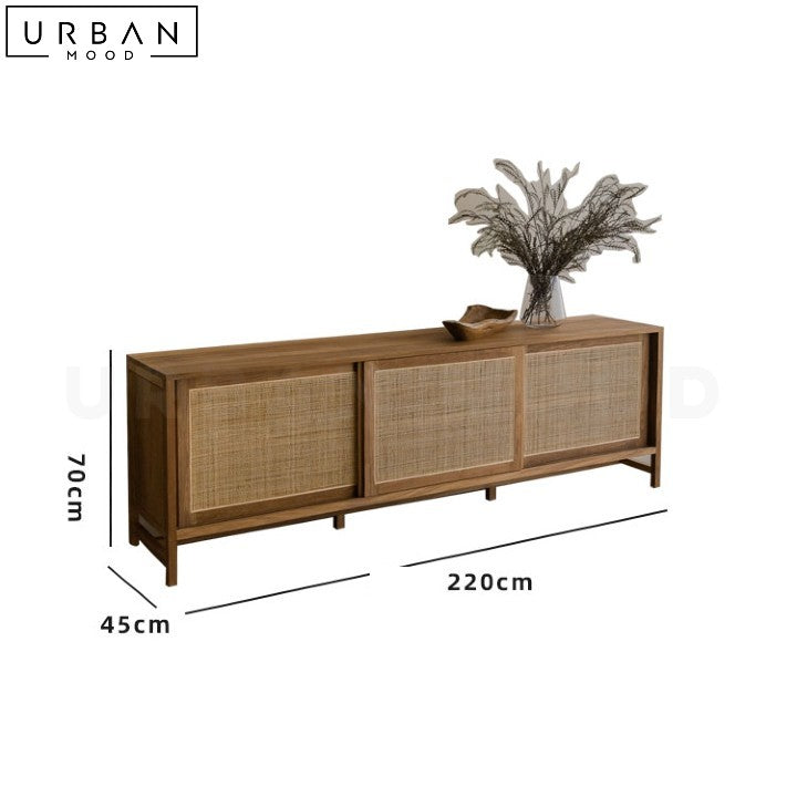 PRICILA Japandi Rattan TV Console