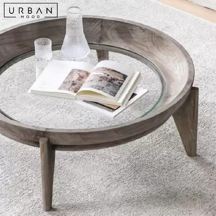 PROSSER Vintage Round Glass Coffee Table
