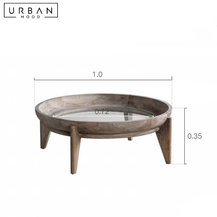 PROSSER Vintage Round Glass Coffee Table