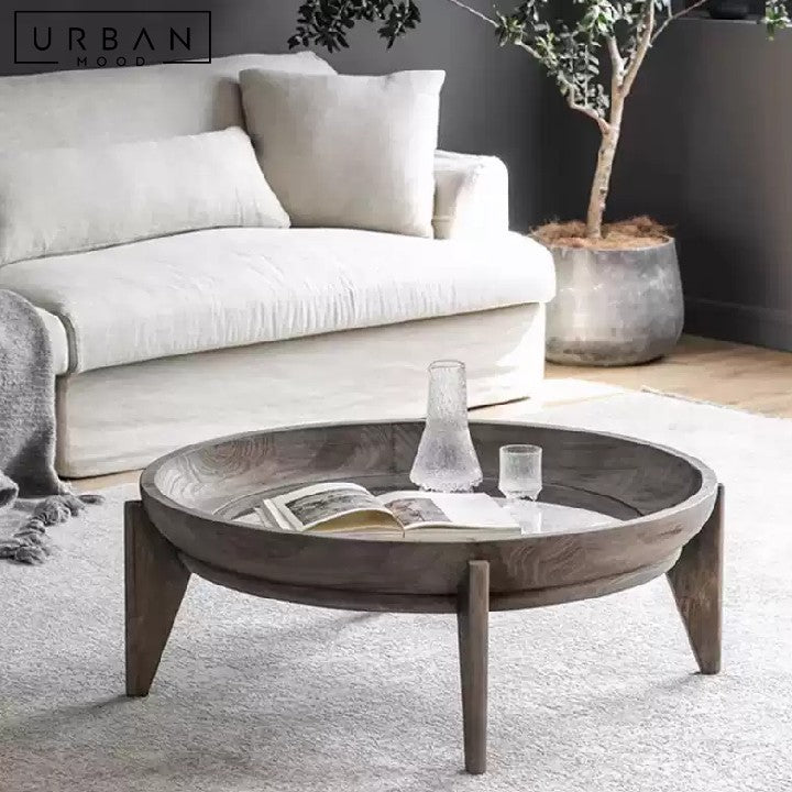PROSSER Vintage Round Glass Coffee Table