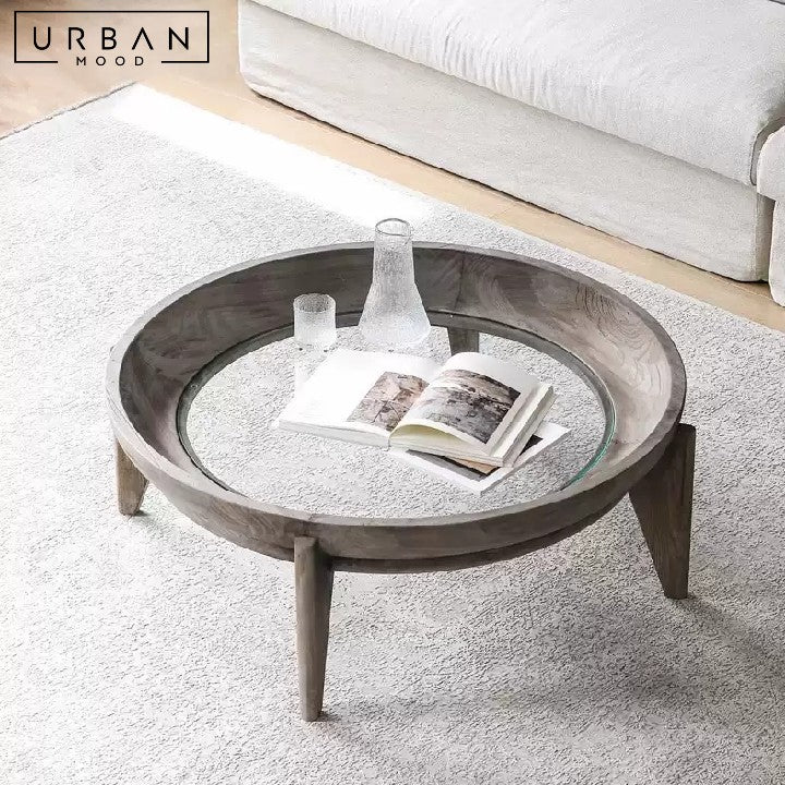 PROSSER Vintage Round Glass Coffee Table