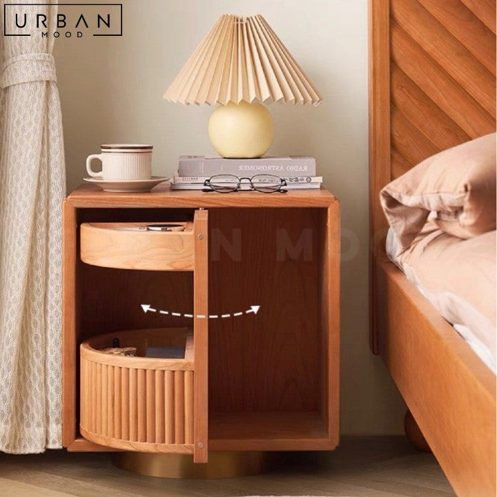 DENTE Japandi Solid Wood Bedside Table