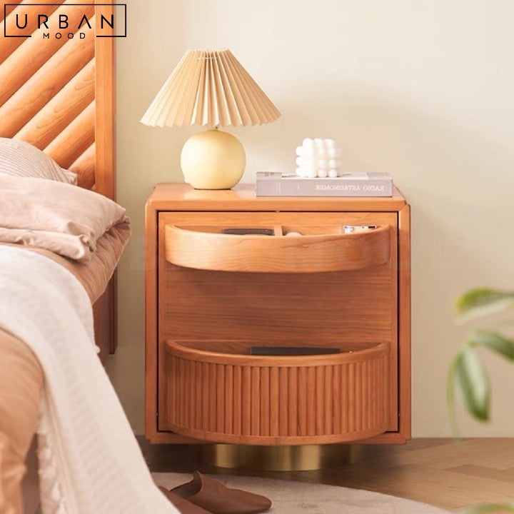 DENTE Japandi Solid Wood Bedside Table