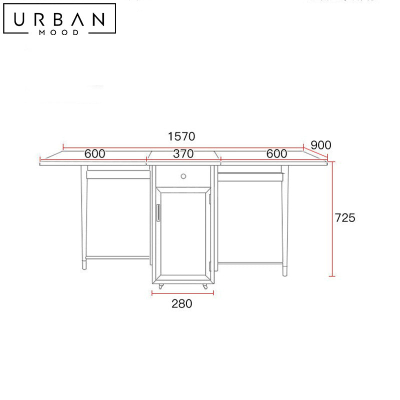 PULATY Japandi Extendable Solid Wood Dining Table