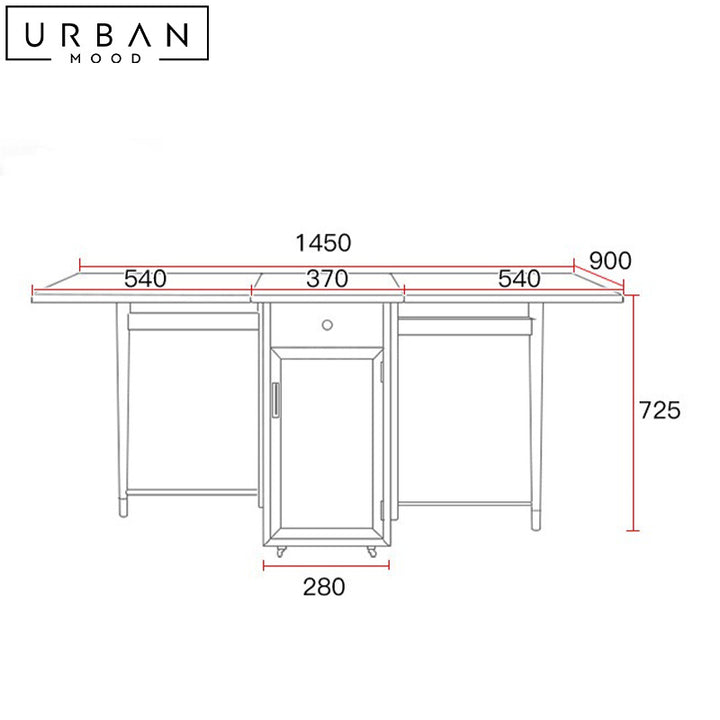 PULATY Japandi Extendable Solid Wood Dining Table