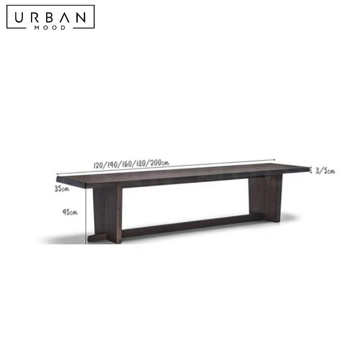 LIDO Rustic Solid Wood Bench