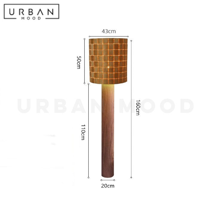 ZALAN Wabi Sabi Solid Wood Floor Lamp