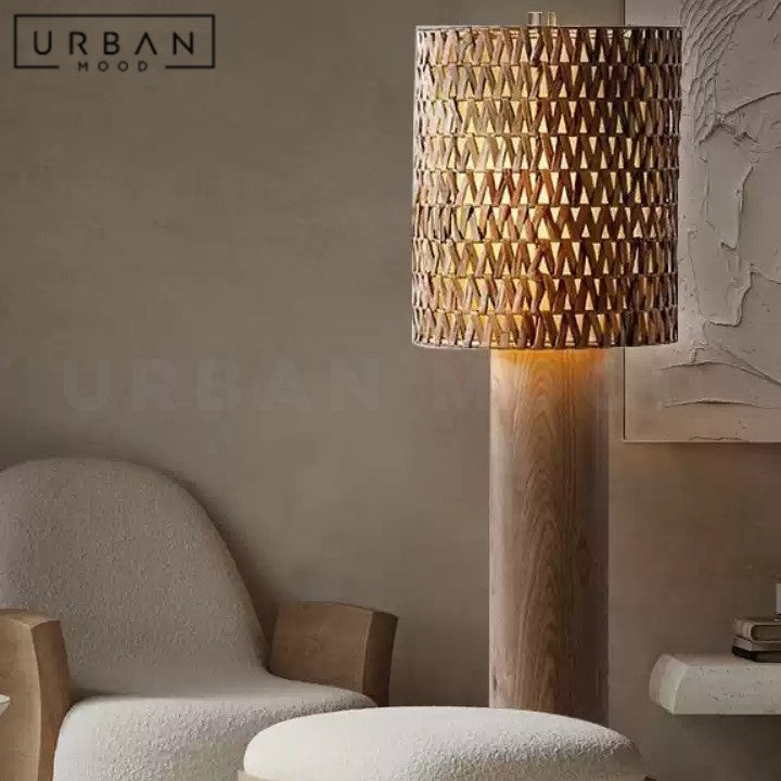 ZALAN Wabi Sabi Solid Wood Floor Lamp