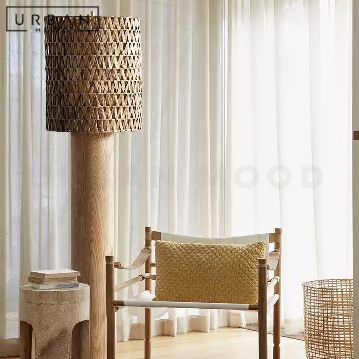 ZALAN Wabi Sabi Solid Wood Floor Lamp