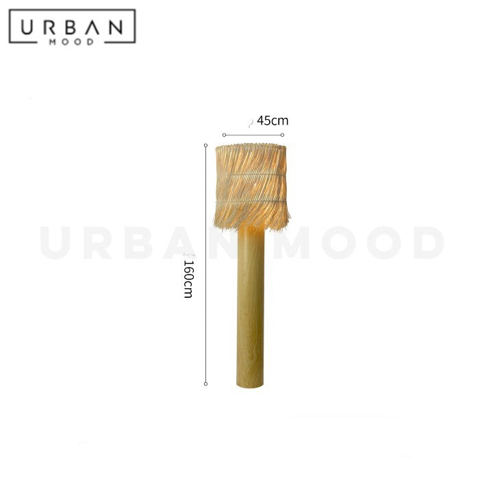 ZALAN Wabi Sabi Solid Wood Floor Lamp