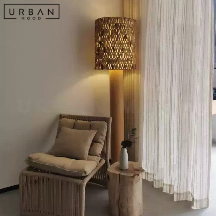 ZALAN Wabi Sabi Solid Wood Floor Lamp