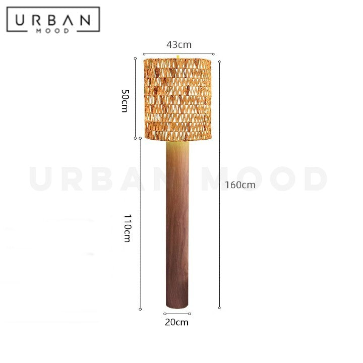 ZALAN Wabi Sabi Solid Wood Floor Lamp