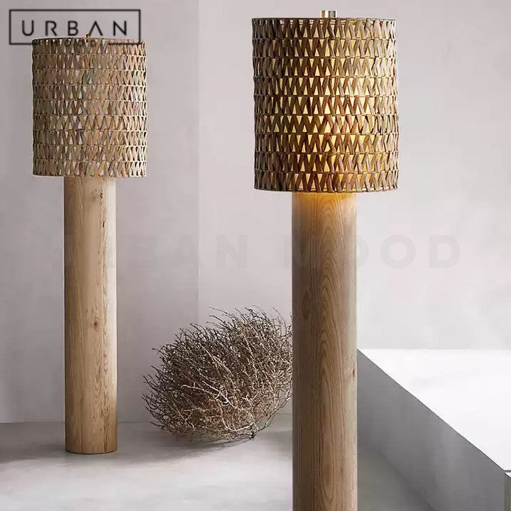 ZALAN Wabi Sabi Solid Wood Floor Lamp