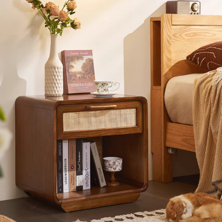 QORI Rattan Bedside Table - Urban Mood Singapore